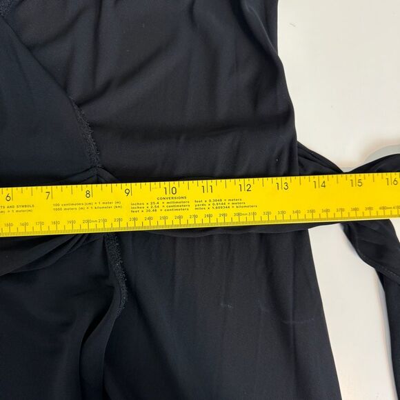 Yigal Azrouel Black Lace Sleeve Wrap Midi Dress 2 - Picture 12 of 13